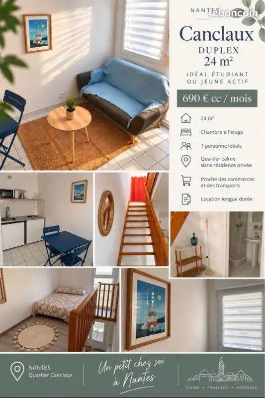 Appartement 2 pièces · 24 m², Nantes