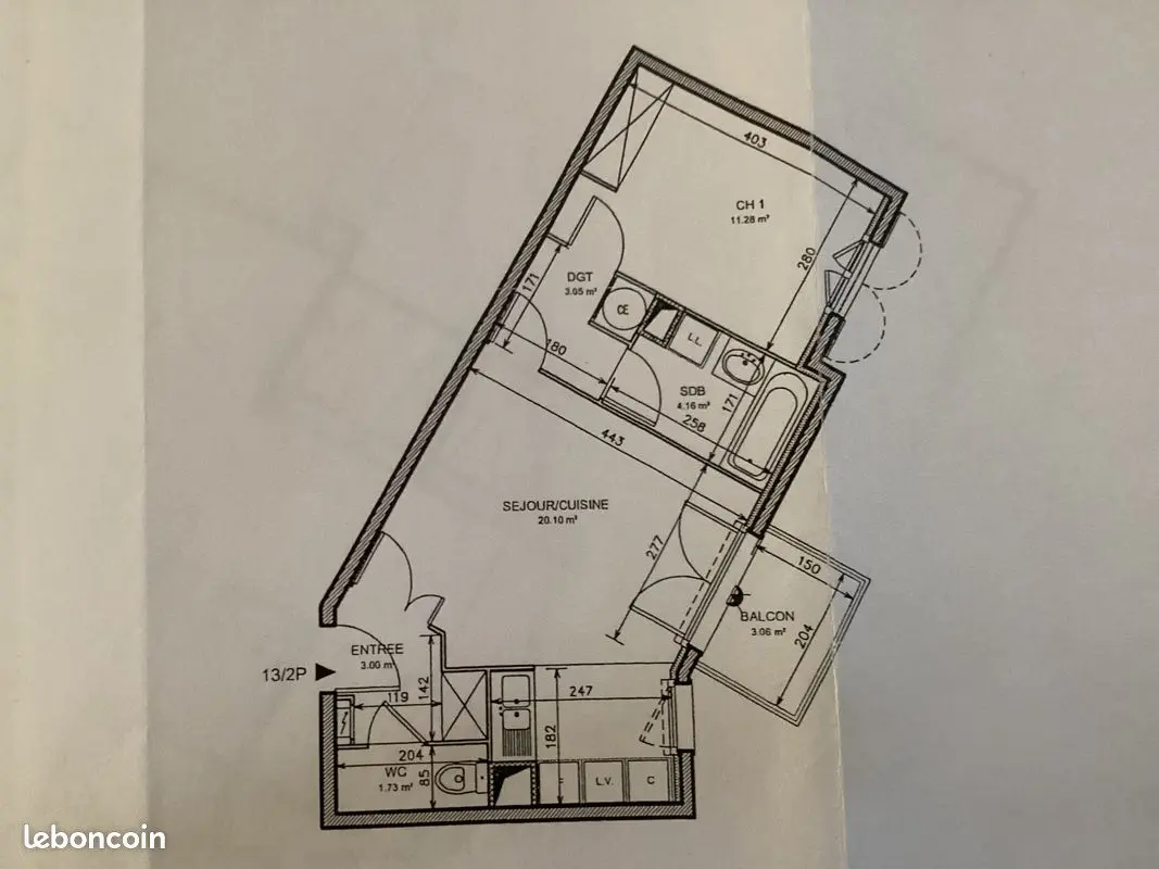 Appartement 2 pièces · 43 m², Moisselles