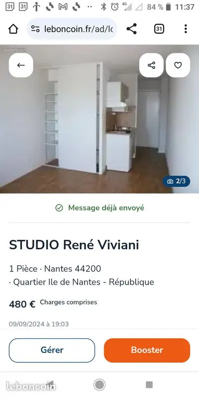 Appartement 1 pièce · 22 m², Nantes, photo 3