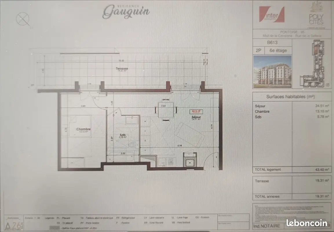 Appartement 2 pièces · 43 m², Pontoise, photo 9